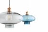 Szklana lampa wisząca TRESCO 8982 Argon Niebieski Miedziane detale